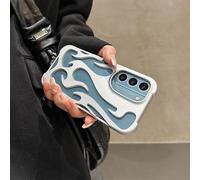 3D Flame Pattern Hollow Slim Phone Case For Samsung Galaxy S24 Ultra S23 Plus S22 A06 A55 A54 A16 A15 A14 Heat Dissipation Cover,Silver,For Samsung S23