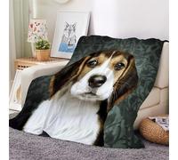 3D Flannel Blanket Beagle 180x220cm Aldult Microfiber Fleece Soft Warm Animals Dog Throw Blanket for Bedspread Sofa Couch Bed All Season（style 17-12）