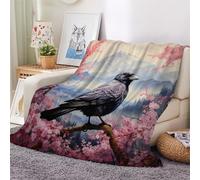 3D Flannel Blanket Crow 150x200cm Aldult Microfiber Fleece Soft Warm Flowers Mountains Throw Blanket for Bedspread Sofa Couch Bed All Season（style 4-13）