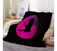 3D Flannel Blanket Crow 180x220cm Aldult Microfiber Fleece Soft Warm Crow Throw Blanket for Bedspread Sofa Couch Bed All Season（style 101-12）