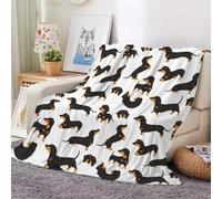 3D Flannel Blanket Dachshund 180x220cm Aldult Microfiber Fleece Soft Warm Cartoon Dachshund Throw Blanket for Bedspread Sofa Couch Bed All Season（style 3-12）