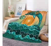 3D Flannel Blanket Dolphin 150x200cm Aldult Microfiber Fleece Soft Warm Maritime Ocean Throw Blanket for Bedspread Sofa Couch Bed All Season（style 1-2）