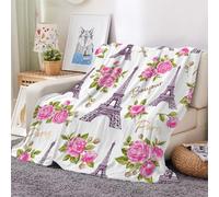 3D Flannel Blanket Eiffel Tower 100x130cm Kids Microfiber Fleece Soft Warm Flowers Throw Blanket for Bedspread Sofa Couch Bed All Season（style 55-17）