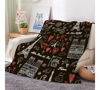 3D Flannel Blanket Eiffel Tower 150x200cm Aldult Microfiber Fleece Soft Warm Love Throw Blanket for Bedspread Sofa Couch Bed All Season（style 92-3）