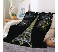 3D Flannel Blanket Eiffel Tower 150x200cm Aldult Microfiber Fleece Soft Warm Starry Sky Throw Blanket for Bedspread Sofa Couch Bed All Season（style 57-18）