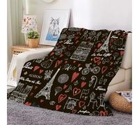 3D Flannel Blanket Eiffel Tower 180x220cm Aldult Microfiber Fleece Soft Warm Love Throw Blanket for Bedspread Sofa Couch Bed All Season（style 92-4）