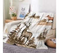 3D Flannel Blanket Elk 150x200cm Aldult Microfiber Fleece Soft Warm Deer Throw Blanket for Bedspread Sofa Couch Bed All Season（style 79-9）