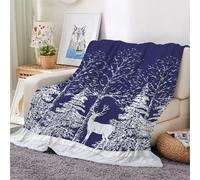 3D Flannel Blanket Elk 150x200cm Aldult Microfiber Fleece Soft Warm Winter Theme Deer Throw Blanket for Bedspread Sofa Couch Bed All Season（style 78-8）