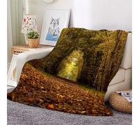 3D Flannel Blanket Forest 130x150cm Teenager Microfiber Fleece Soft Warm Autumn Theme Throw Blanket for Bedspread Sofa Couch Bed All Season（style 21-18）