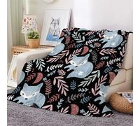 3D Flannel Blanket Fox 100x130cm Kids Microfiber Fleece Soft Warm Funny Fox Throw Blanket for Bedspread Sofa Couch Bed All Season（style 134-12）