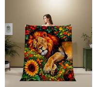 3D Flannel Blanket Lion 200x200cm Aldult Microfiber（XXX 3-13）