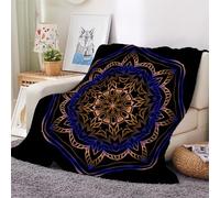 3D Flannel Blanket Mandala 100x130cm Kids Microfiber Fleece Soft Warm Retro Flowers Throw Blanket for Bedspread Sofa Couch Bed All Season(style 22-20)