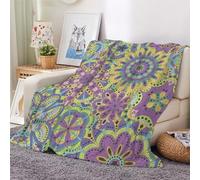 3D Flannel Blanket Mandala 100x130cm Kids Microfiber Fleece Soft Warm Retro Flowers Throw Blanket for Bedspread Sofa Couch Bed All Season（style 41-4）