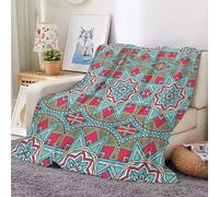 3D Flannel Blanket Mandala 100x130cm Kids Microfiber Fleece Soft Warm Retro Flowers Throw Blanket for Bedspread Sofa Couch Bed All Season（style 33-18）