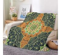 3D Flannel Blanket Mandala 130x150cm Teenager Microfiber Fleece Soft Warm Retro Floral Throw Blanket for Bedspread Sofa Couch Bed All Season（style 138-4）
