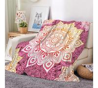 3D Flannel Blanket Mandala 130x150cm Teenager Microfiber Fleece Soft Warm Retro Flowers Throw Blanket for Bedspread Sofa Couch Bed All Season（style 45-1）