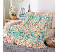 3D Flannel Blanket Mandala 150x200cm Aldult Microfiber Fleece Soft Warm Retro Floral Throw Blanket for Bedspread Sofa Couch Bed All Season（style 108-1）