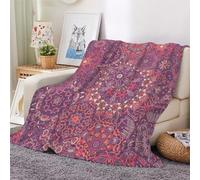 3D Flannel Blanket Mandala 150x200cm Aldult Microfiber Fleece Soft Warm Retro Flowers Throw Blanket for Bedspread Sofa Couch Bed All Season（style 41-2）