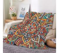 3D Flannel Blanket Mandala 200x200cm Aldult Microfiber Fleece Soft Warm Retro Flowers Throw Blanket for Bedspread Sofa Couch Bed All Season(style 26-14)