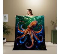 3D Flannel Blanket Octopus 100x130cm Microfiber（XXX 18-12）