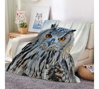 3D Flannel Blanket Owl 150x200cm Aldult Microfiber Fleece Soft Warm Owl Throw Blanket for Bedspread Sofa Couch Bed All Season（style 76-2）
