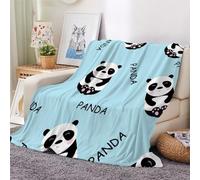 3D Flannel Blanket Panda 100x130cm Kids Microfiber Fleece Soft Warm Cartoon Panda Throw Blanket for Bedspread Sofa Couch Bed All Season（style 47-15）