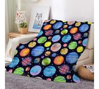 3D Flannel Blanket Planet 100x130cm Kids Microfiber Fleece Soft Warm Universe Starry Sky Throw Blanket for Bedspread Sofa Couch Bed All Season（style 78-19）