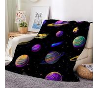3D Flannel Blanket Planet 130x150cm Teenager Microfiber Fleece Soft Warm Universe Starry Sky Throw Blanket for Bedspread Sofa Couch Bed All Season（style 80-16）