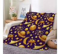 3D Flannel Blanket Planet 180x220cm Aldult Microfiber Fleece Soft Warm Universe Starry Sky Throw Blanket for Bedspread Sofa Couch Bed All Season（style 76-17）