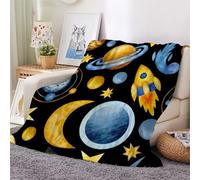 3D Flannel Blanket Planet 200x200cm Aldult Microfiber Fleece Soft Warm Starry Sky Universe Throw Blanket for Bedspread Sofa Couch Bed All Season（style 72-19）