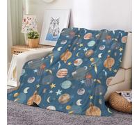 3D Flannel Blanket Planet 200x200cm Aldult Microfiber Fleece Soft Warm Starry Sky Universe Throw Blanket for Bedspread Sofa Couch Bed All Season（style 73-19）