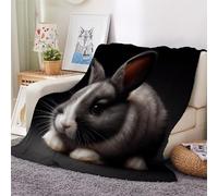 3D Flannel Blanket Rabbit 180x220cm Aldult Microfiber Fleece Soft Warm Animals Rabbit Throw Blanket for Bedspread Sofa Couch Bed All Season（style 27-4）