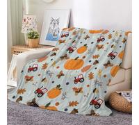 3D Flannel Blanket Tractor 200x200cm Aldult Microfiber Fleece Soft Warm Cartoon Pumpkin Throw Blanket for Bedspread Sofa Couch Bed All Season（style 106-13）