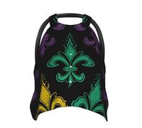 3D Fleur De Lis Mardi Gras Baby Car Seat Canopy Cover, Multi Use Breathable Nursing Breastfeeding Covers for Mom Soft Stroller Sun Shade Newborn Shower Gift