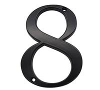 3D Floating House Plaque Number Black 4 Inch Modern for Door Plate Address Home Outside Digits Electroplated Alloy Big Mailbox Sign Digital 0-9, Screw Mounted, Weather Resistant, Non-Reflective (8)