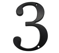 3D Floating House Plaque Number Black 4 Inch Modern for Door Plate Address Home Outside Digits Electroplated Alloy Big Mailbox Sign Digital 0-9, Screw Mounted, Weather Resistant, Non-Reflective (3)