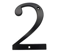 3D Floating House Plaque Number Black 4 Inch Modern for Door Plate Address Home Outside Digits Electroplated Alloy Big Mailbox Sign Digital 0-9, Screw Mounted, Weather Resistant, Non-Reflective (2)