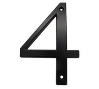 3D Floating House Plaque Number Black 4 Inch Modern for Door Plate Address Home Outside Digits Electroplated Alloy Big Mailbox Sign Digital 0-9, Screw Mounted, Weather Resistant, Non-Reflective (4)