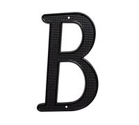 3D Floating House Plaque Numbers 0-9 Letter ABCDE 4inch Hotel Home Door Plate Outdoor Sign Black Zinc Alloy Electroplated Screw Mounted Address Digital Alphabet Exterior Mailbox Outdoor Signage (B)