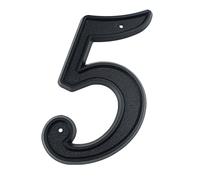 3D Floating House Plaque Numbers Big Outdoor 5-1/2 Inch Height Door Number Plates ABS Plastic Black Lacquered Address Exterior Signage Digital #0-9, Screw Mounted, for Yard Street Mailbox (5)