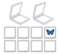 3D Floating Jewelry Display Case, 3D Floating Display | 10 Pieces Display Case Floating Storage Case | Domestic Sample Holder Stand, PE Film for Gems, Rings, Bra