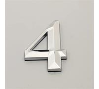 3D Floating Self Adhesive House Plaque Numbers 7cm Silver ABS Plastic Sticker Numeral Door Plates Sign Plating Gate Digits Number Tag Hotel Home Outdoor Address Label for Yard Street Mailbox Bins (4)