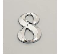 3D Floating Self Adhesive House Plaque Numbers 7cm Silver ABS Plastic Sticker Numeral Door Plates Sign Plating Gate Digits Number Tag Hotel Home Outdoor Address Label for Yard Street Mailbox Bins (8)