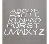 3D Floating Stainless Steel House Plaque Numbers 0-9 Letters A-Z 2 Inch with Screw Metal Polished Digital Label Door Plates Signs Exterior Signage, for Mailbox Street Yard Weatherproof Anti-Rust (X)