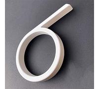3D Floating White House Plaque Numbers 0-9 Doorplate Letters AB 5 Inch Metal Address Dash Sign Plate Zinc Alloy Lacquered Screw Mounted Outdoor Yard Street Door Home Mailbox Exterior Signage (6)