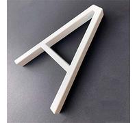 3D Floating White House Plaque Numbers 0-9 Doorplate Letters AB 5 Inch Metal Address Dash Sign Plate Zinc Alloy Lacquered Screw Mounted Outdoor Yard Street Door Home Mailbox Exterior Signage (A)