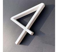 3D Floating White House Plaque Numbers 0-9 Doorplate Letters AB 5 Inch Metal Address Dash Sign Plate Zinc Alloy Lacquered Screw Mounted, Outdoor Yard Street Door Home Mailbox Exterior Signage (4)