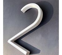 3D Floating White House Plaque Numbers 0-9 Doorplate Letters AB 5 Inch Metal Address Dash Sign Plate Zinc Alloy Lacquered Screw Mounted, Outdoor Yard Street Door Home Mailbox Exterior Signage (2)