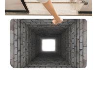 3D Floor Mat - 80 x 40.7 cm Black and White Print Low Profile Travel Resistant Fun Accessory for Guest Prank | Accent Mat for Parties, Enhances the Atmosphere of