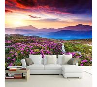 3D Floral Mountain Landscape 400(W) X280(H) Cm 3D Wall Mural, Peel and Stick Art Decor Paintings Large Wallpaper Mural for Bedroom Living Room Children's Room Sofa Background Wall Art-8756467